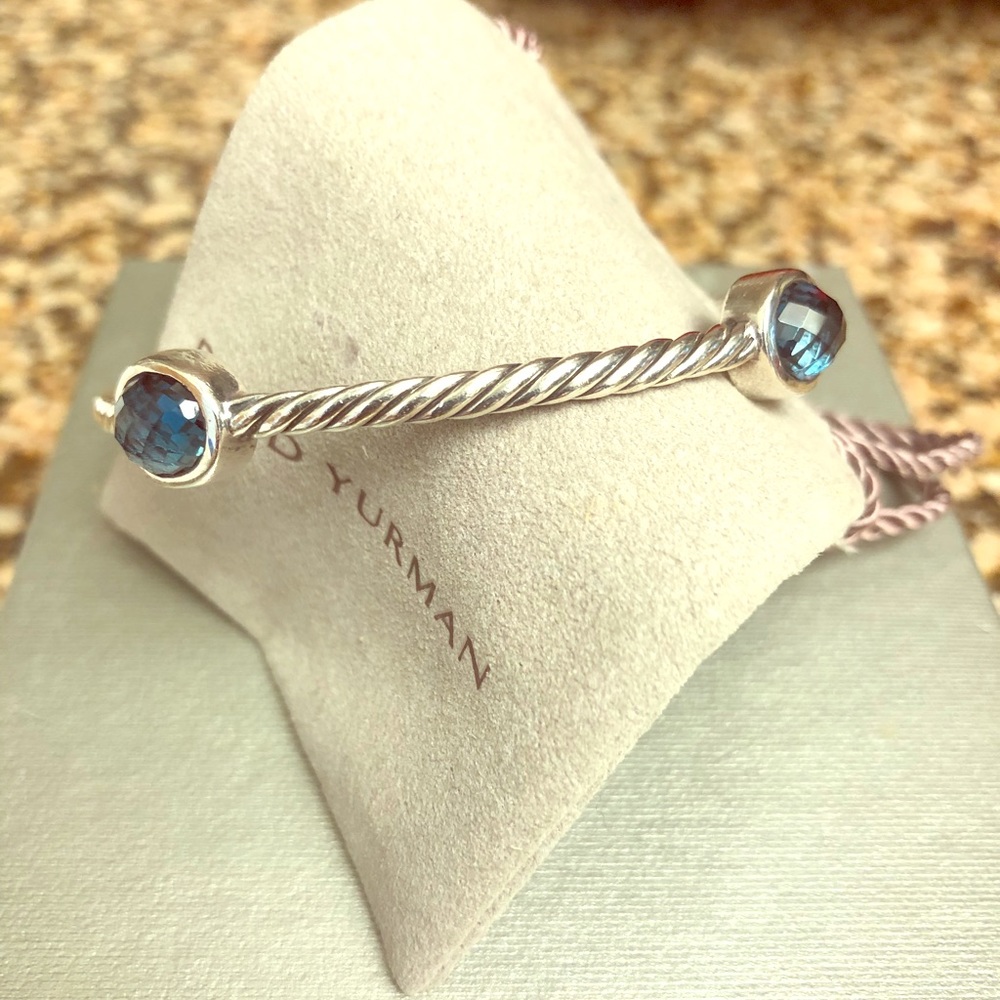 David Yurman Cable bracelet/bangle in Blue Topaz